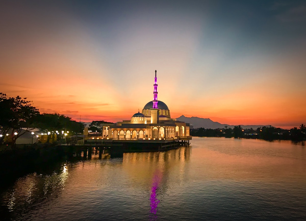 Kuching waterfront at night, Sarawak, Malaysia boutique hotel