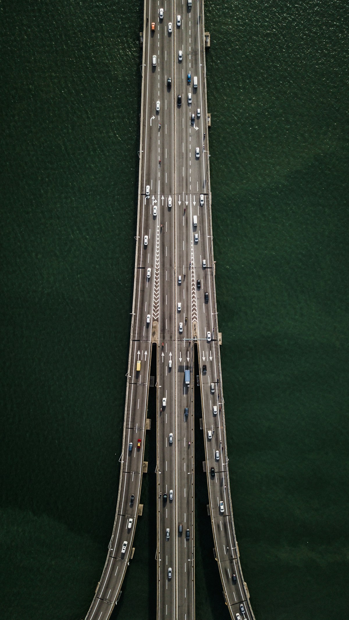 Bridge near hill and ocean, Penang, Malaysia