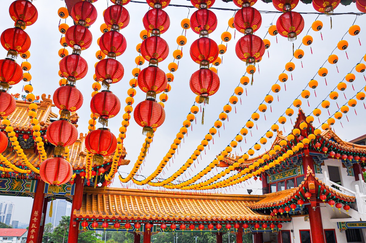 Chinese New Year lanterns, Thean Hou Temple, Kuala Lumpur, Malaysia in February